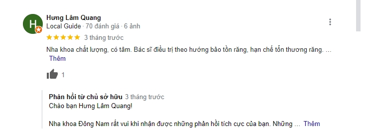 Những đánh giá mà nha khoa nhận được đa phần là tích cực