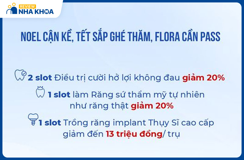 Chương trình ưu đãi hấp dẫn tại Nha khoa Flora